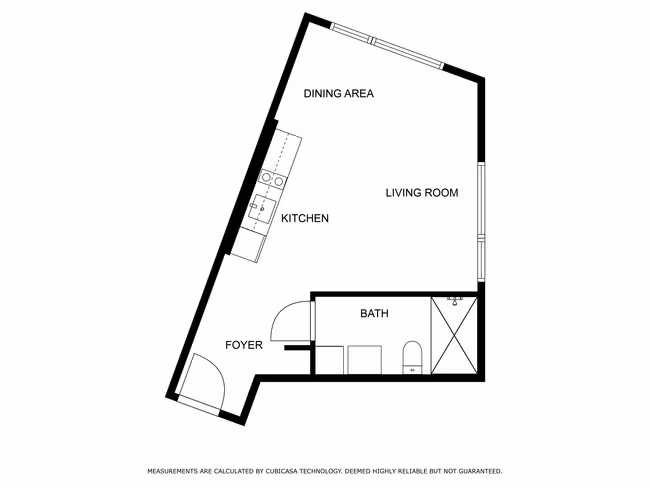 Studio - 410 sqft 409 floor plan